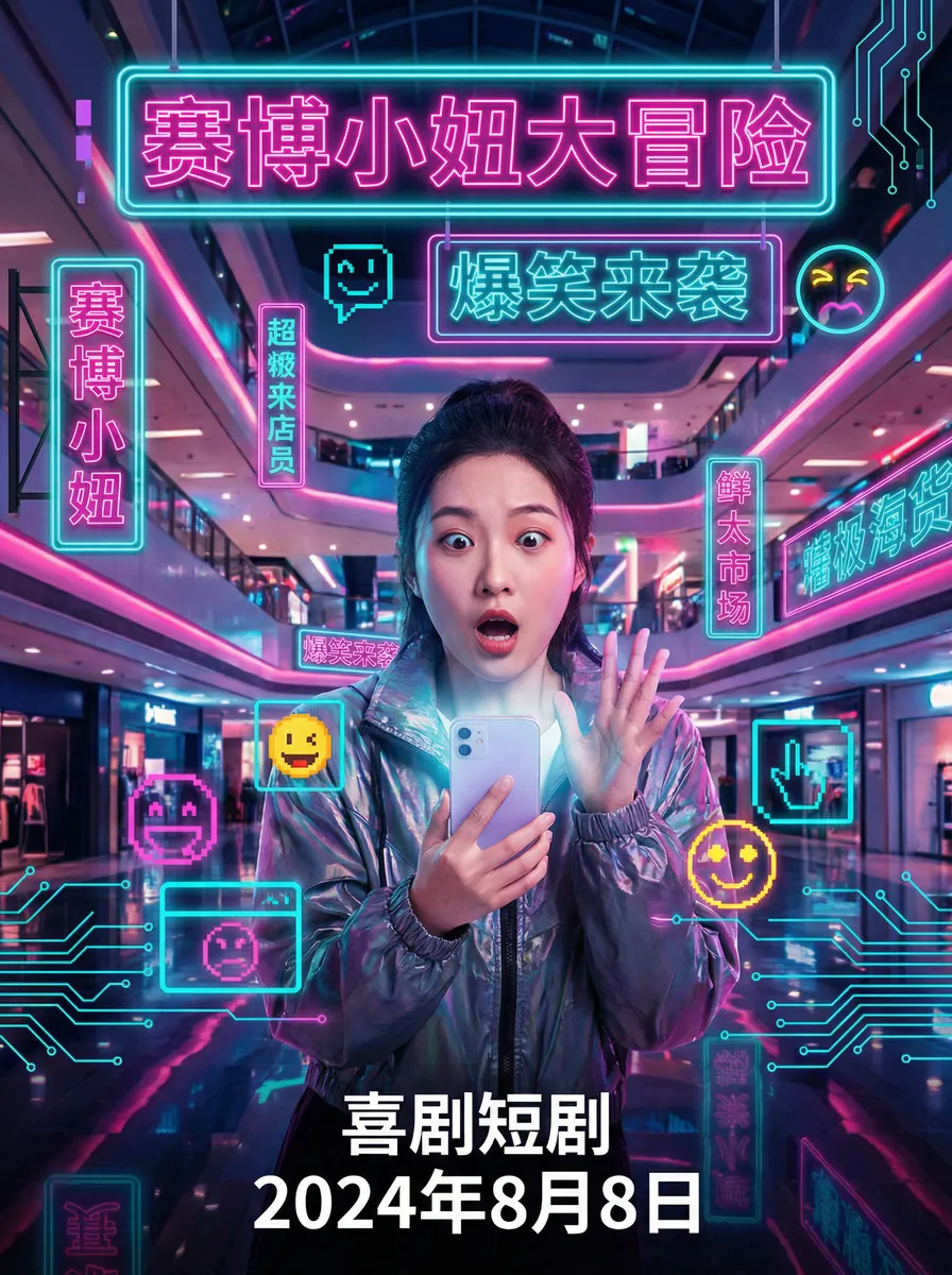 100部18岁末年禁止观看 搞笑喜剧短剧 - 赛博小妞大冒险海报